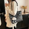 Womens Large Canvas Tote Bag With Zipper And Interior Phone Pocket For Daily Use