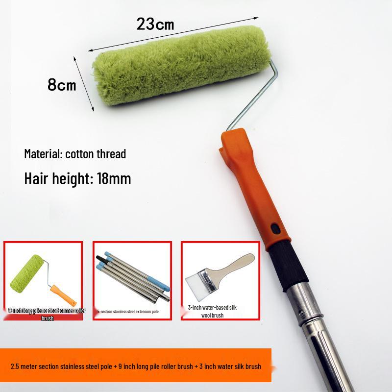 Adjustable Stainless Steel Telescopic Handle Waterproof Paint Roller Brush
