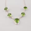 Naturlig Peridot Ädelsten Silverhalsband 16-18" 925 Sterling Silver Handgjorda Smycken för Kvinnor Som Gåva till Alla Hjärtans Dag RN-3-5