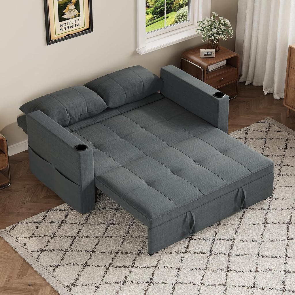 YODOLLA 2 Seater Sofa bed, 3-in-1 Convertible Sleeper Sofa 160cm
