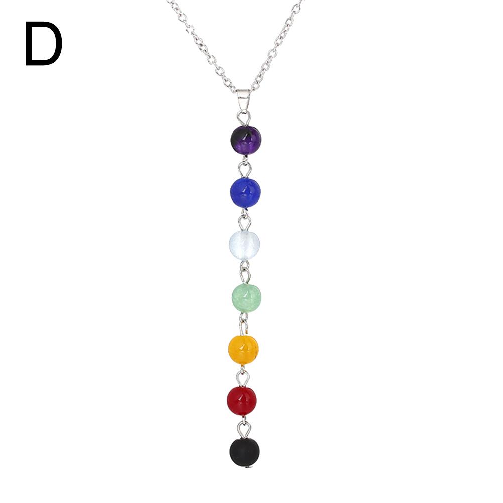 BLUELANS NECKLACE Wonderful Long Dangle Yoga Balancing Chakra Colorful Stone 7 Beads Necklace Jewelry Women Present