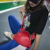 Funny Crab Shape Solid Color Lady Faux Leather Twist Lock Crossbody Shoulder Bag