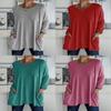 Tshirt For Women Long Sleeve Cotton Polyester Casual Streetwear For Autumn And Spring