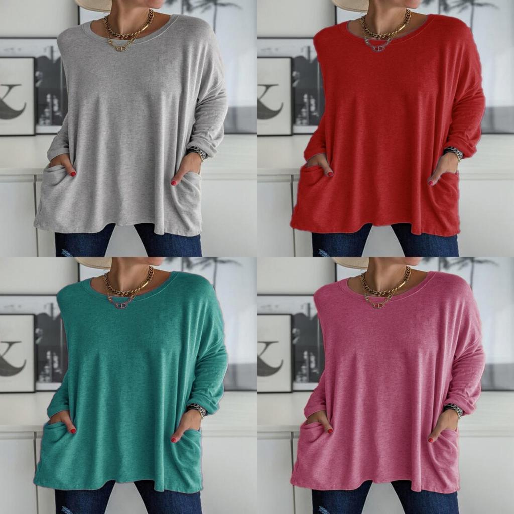 Tshirt For Women Long Sleeve Cotton Polyester Casual Streetwear For Autumn And Spring