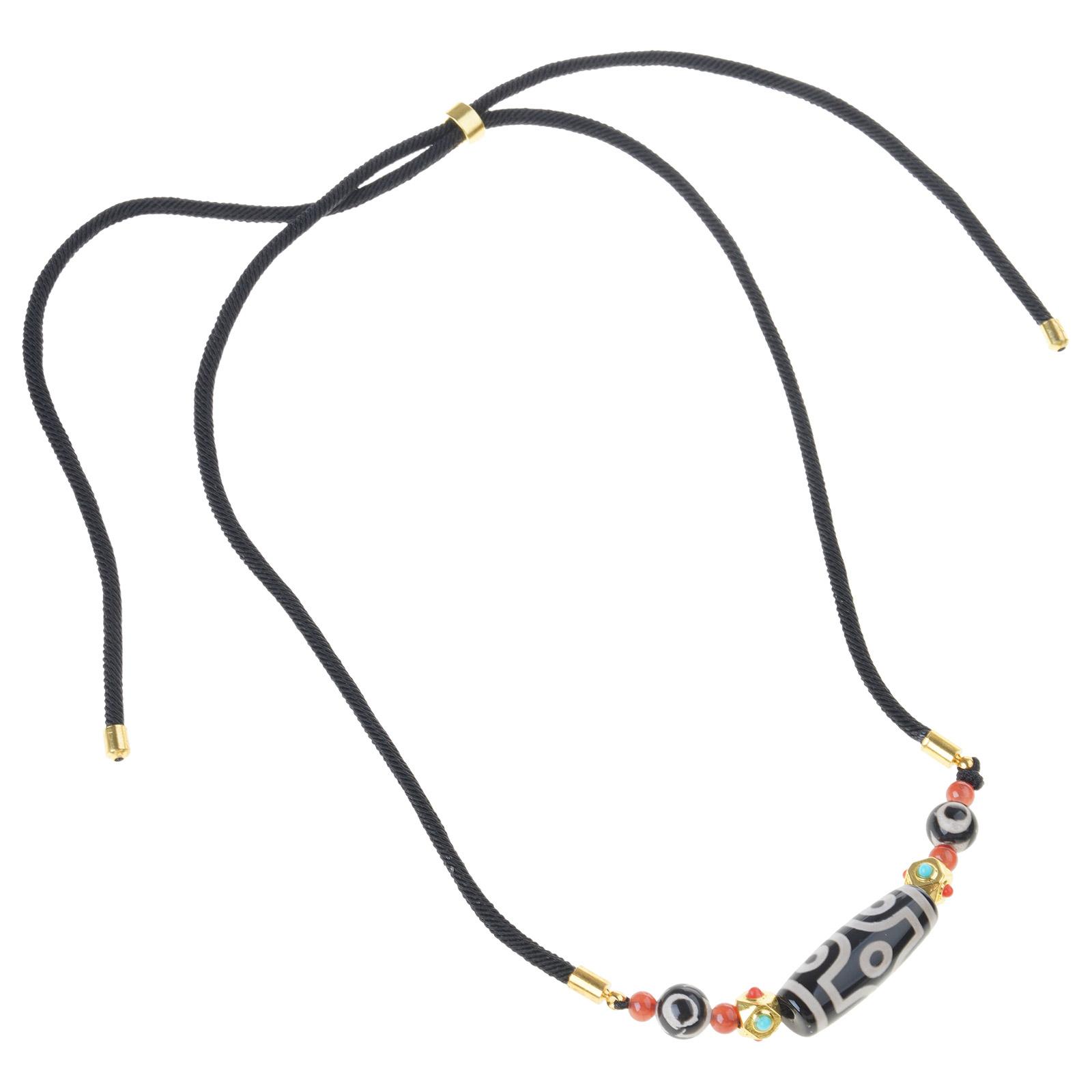 

Тибетское ожерелье из бусин Дзи с девятью глазами, ручная работа, агат, духовные украшения для внутреннего покоя, защиты и мудрости 3