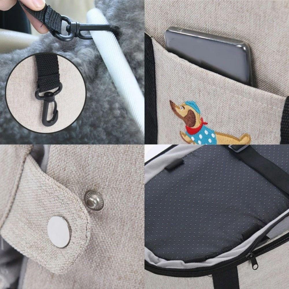 Soft Puppy Car Seat Cute Dog Car Backpack Multifunctional Pet Booster Seat Outdoor Travel