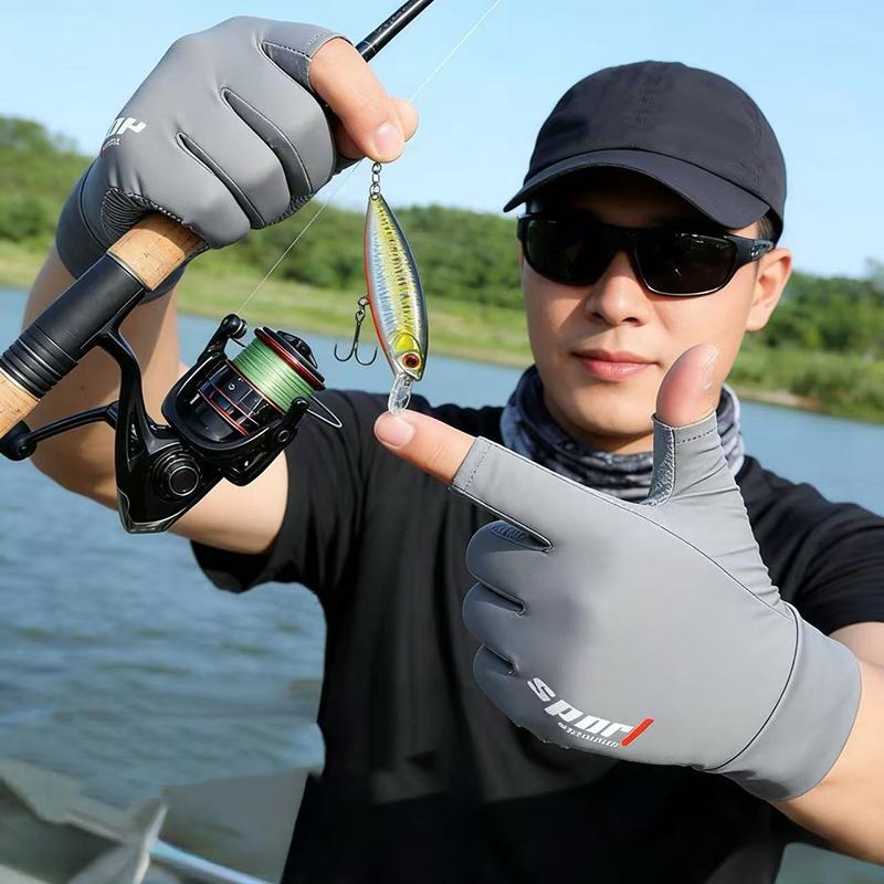 1 pár venkovních sportovních rybářských rukavic s dotykovou obrazovkou, tenké anti UV ochranné pomůcky, motocyklové závodní rukavice s protiskluzovou úpravou, prodyšné