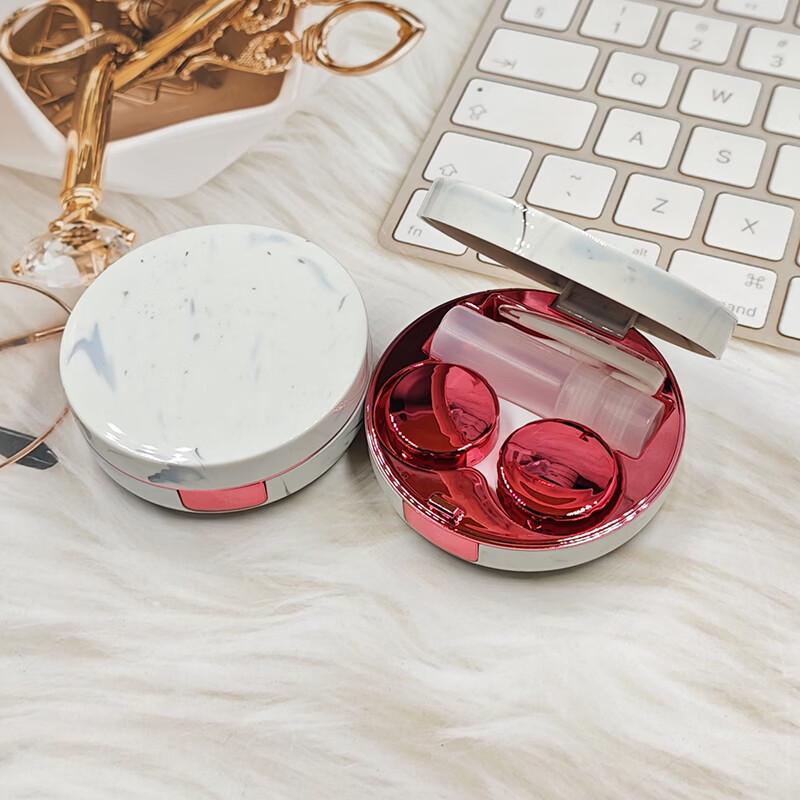 Miling Round Marble Contact Lens Case