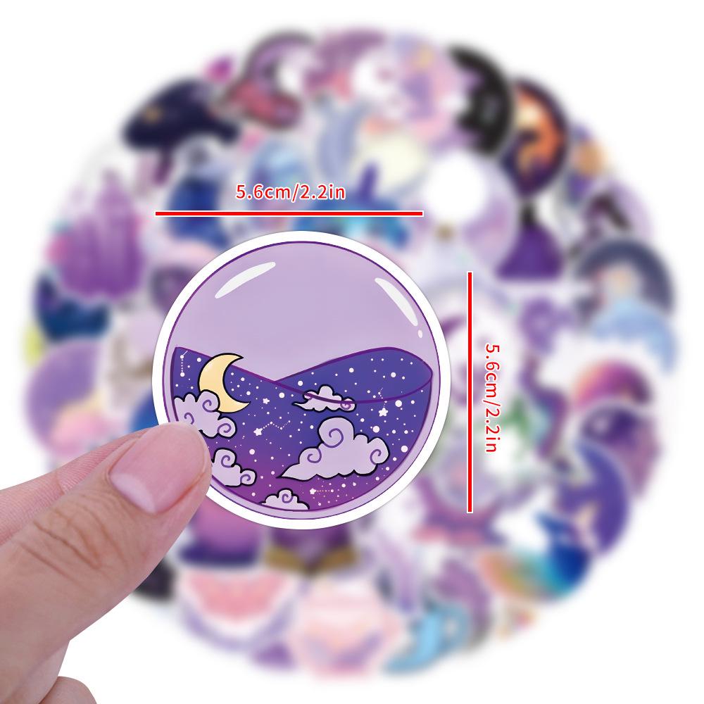 110PCS Trendy Colorful Moon & Graffiti Stickers for Phone & Water Bottle DIY Decoration - Waterproof Decals