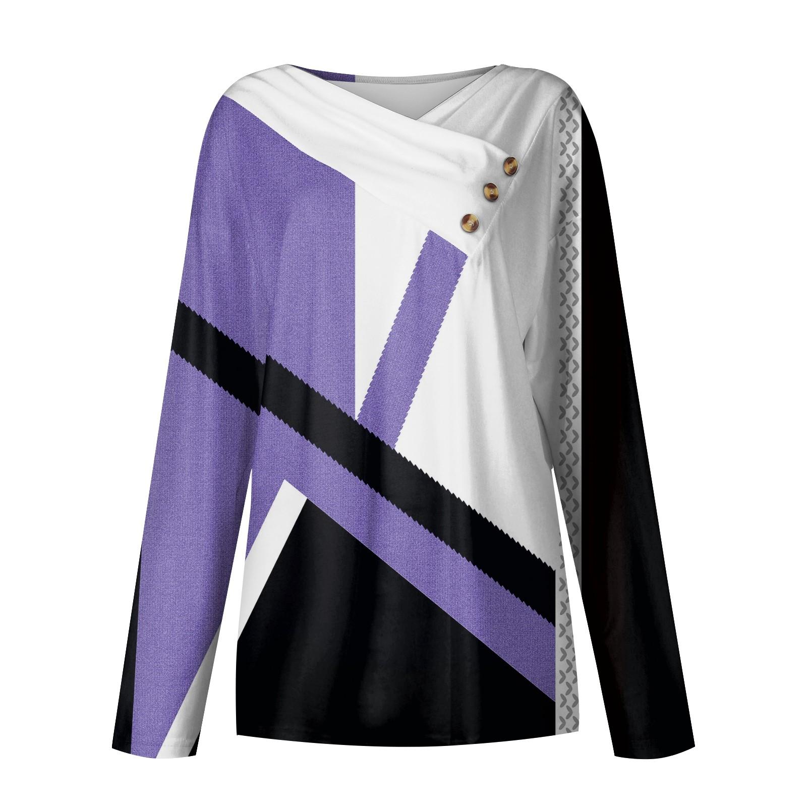 

Женские топы, повседневные рубашки с длинными рукавами и пуговицами на шее, модные лоскутные блузки с винтажным принтом, футболки L