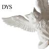 Gentle Aesthetic Decor Angel Cat Desk Ornament, Matte White 3D Printing Figurine, Minimalist Small Decorative Figures Winged Sculpture for Home Office