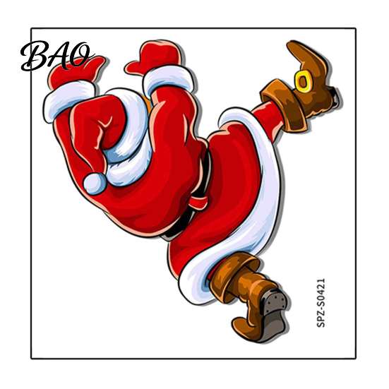 Festive Christmas Party Decor Toilet Sticker, Funny Santa Claus Seat Decal, Waterproof Creative Clings PVC Holiday Bathroom Wall for Home Decoration