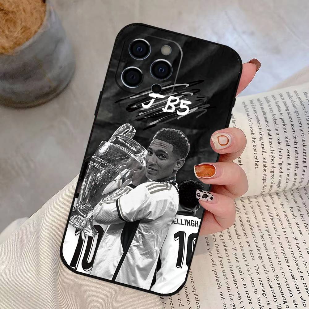 Football J-Jude B-Bellinghams   Phone Case For iPhone 17, 16,15,14,13,12,11 Plus,Pro Max, Others Soft Black Cover