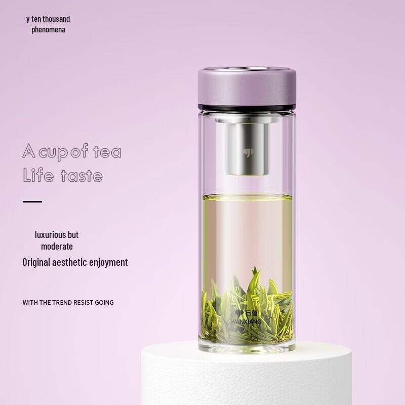 WANXIANG Portable High Borosilicate Glass Water Bottle