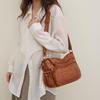 Borsa a tracolla vintage blu lavato per donna, borsa a spalla casual multitasche con ampia tracolla regolabile, borsa a tracolla di grande capacità