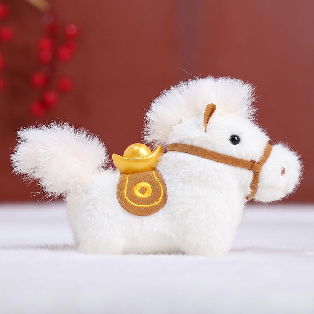 Lingot poney marionnette porte-clés cadeau mignon petit pendentif mascotte cheval poupée en peluche cheval jouant pleurant ornement
