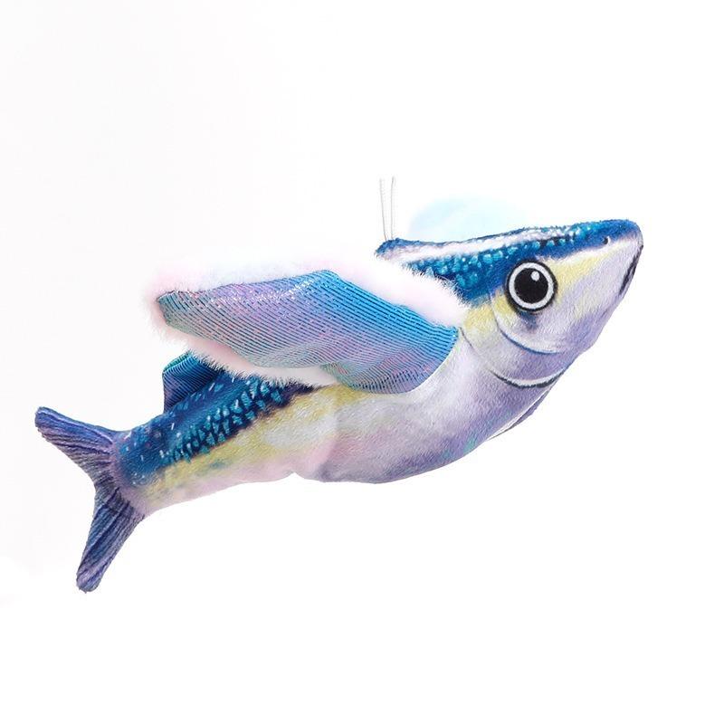 Flying Fish Cat Toy Interactive Cat Toys Rechargeable Chirping Flapping Bird(no Flying) Can Add Catnip Touch Activated Plush Toy