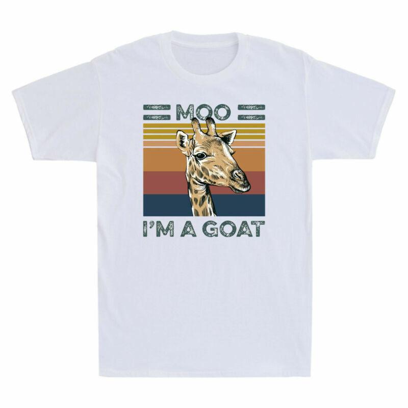 Giraffe Moo I¡¯m A Goat Funny Aniamal Retro Vintage Men s T Shirt Cotton Tee Unisex T-Shirt XXXXL