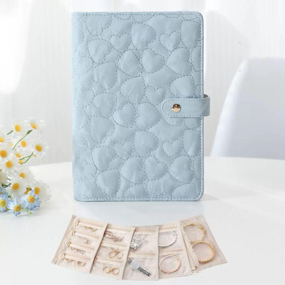 Love Heart Jewelry Storage Book Leather Jewelry Packaging Brochure  Travel