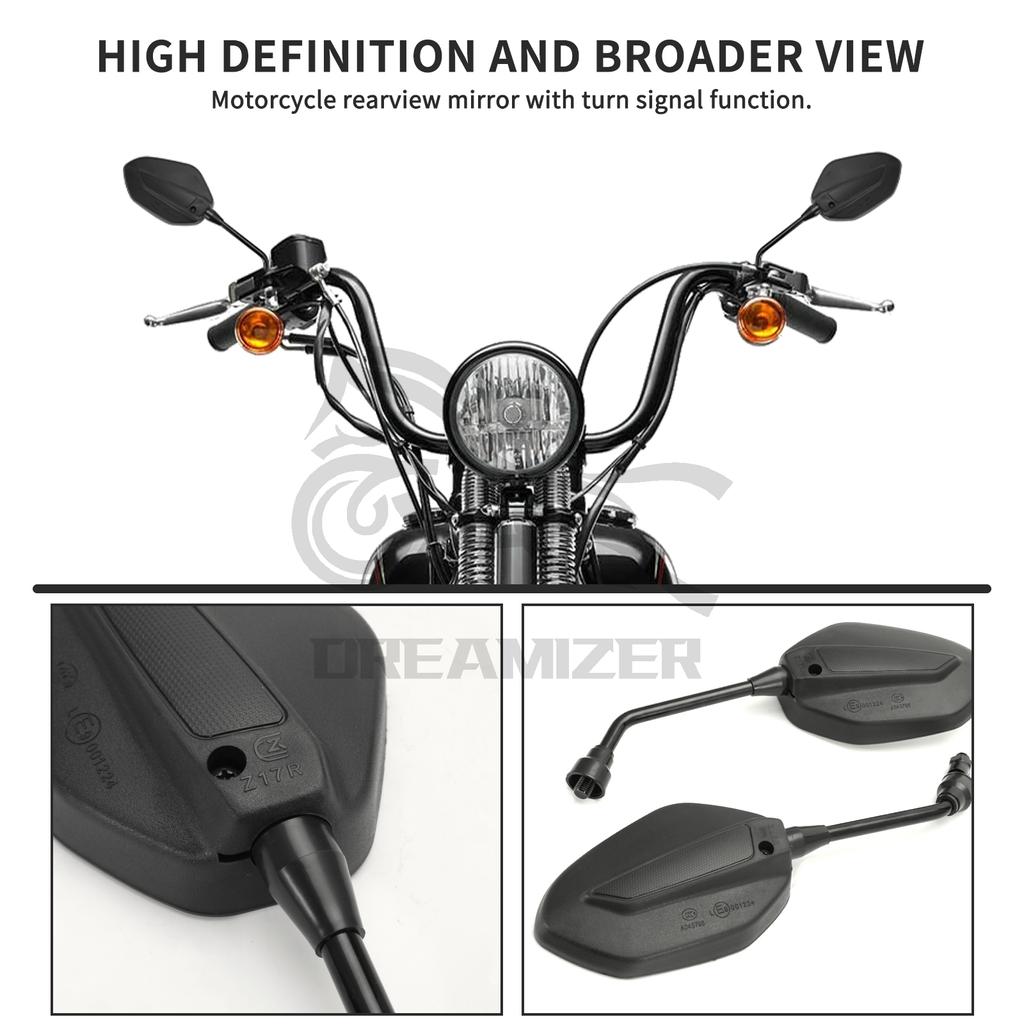 Universal 1Pair 10MM For Harley Honda Yamaha Suzuki Motorcycle Rear View Rearview Side Mirror Motorbike