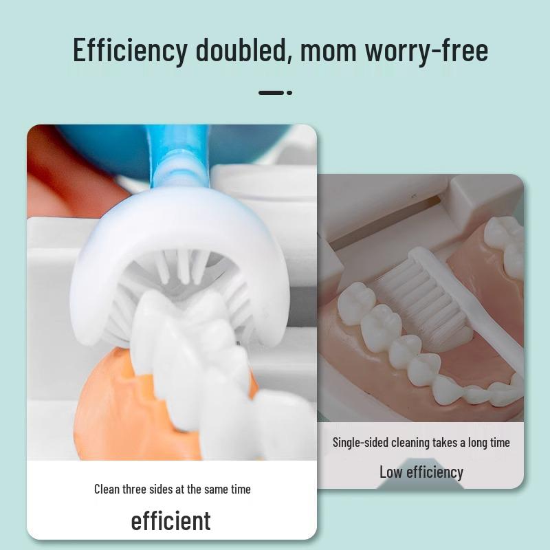 Children's U-Shaped 3D Soft Bristle Toothbrush and Tumbler Set for Ages 2-12