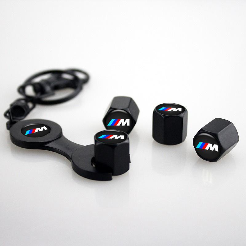 Car Wheel Tire Air Valve Caps Stem Covers With Wrench Keychain For BMW M Performance F20 F40 F22 F30 E90 F32 F06 F07 F46 E60 M5 Nlcr46