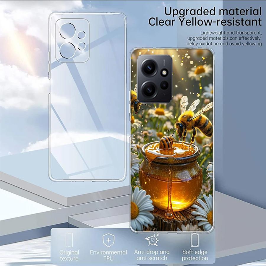 Golden Honey Dripping From Honeycomb Phone Case For Redmi Note 14 15 Pro 5G 13 12 Pro Plus 11 11T 11E 11S 10 Pro 10S 9 9S Cover