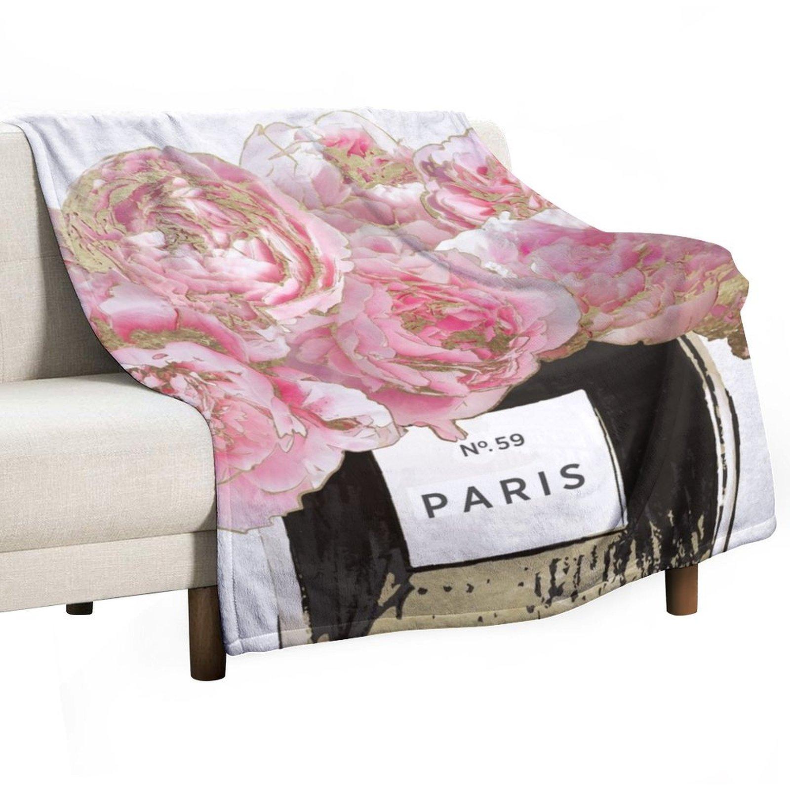 

Pink Scented Throw Blanket Luxury Thermal Decorative Throw Bed Blankets 30x40in