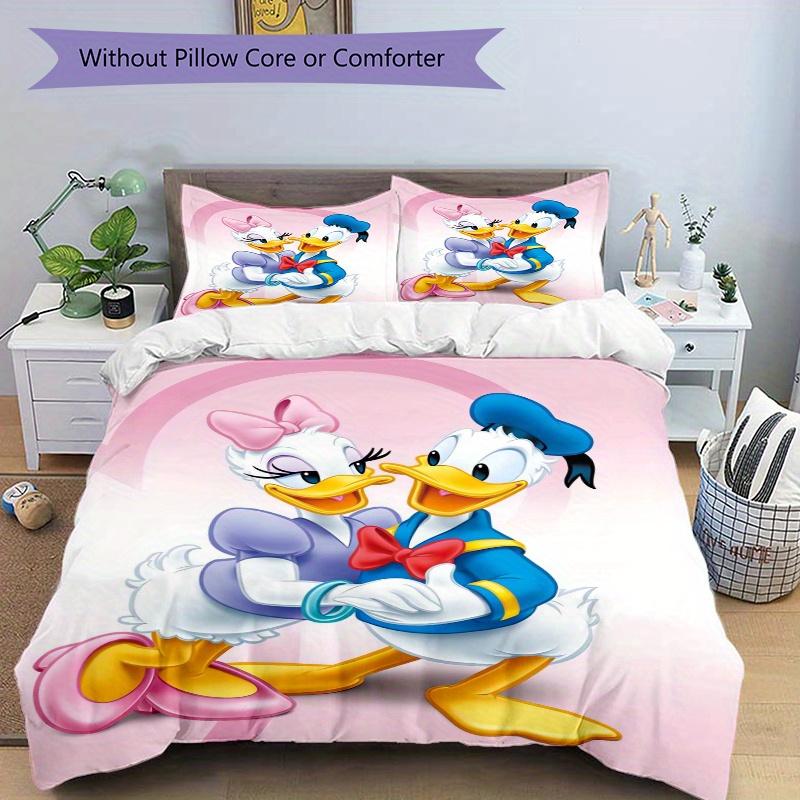3pcs Donald Duck & Daisy Duck Couples Bedding Set Includes Quilt Cover and Pillowcases, Suitable for All Seasons S043