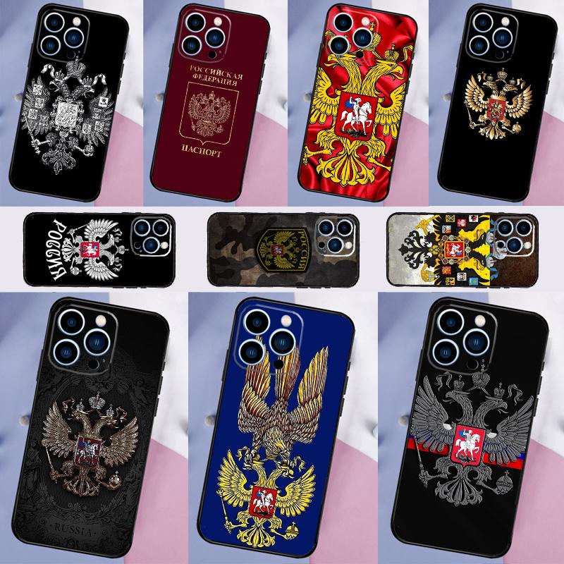 Russia Coat Of Arms Eagle Flag Cover For Samsung Galaxy S23 S24 S25 Ultra S21 S22 S20 S9 S10 Plus S21 FE S24 FE Phone Case