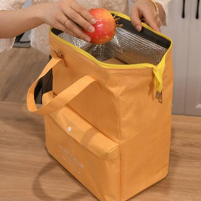 Borsa per il pranzo di grande capacità da donna, impermeabile, isolata, a tracolla, per il pranzo al sacco, picnic, portatile, fresca, borsa frigo