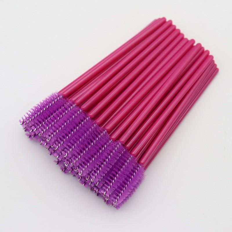 Rose Red Disposable Mascara and Eyebrow Brushes - 50pcs/bag