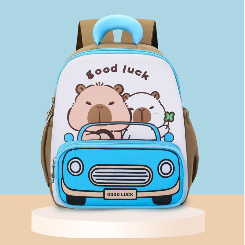 This Year's New Kindergarten Schoolbag, Kapibara Printed Boys and Girls, Backpack, Light Spine Protection, Foreign Gas Backpack.