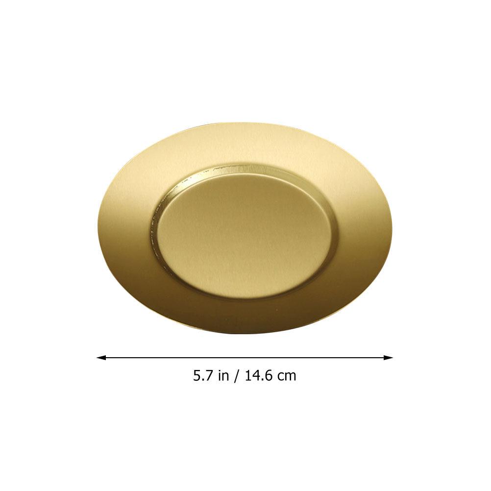 

Heavy Duty Stainless Steel Round Dinner Plate Food Grade Non Bendable Dishwasher Safe Portable for Picnic Camping Barbecue Steak золотистий