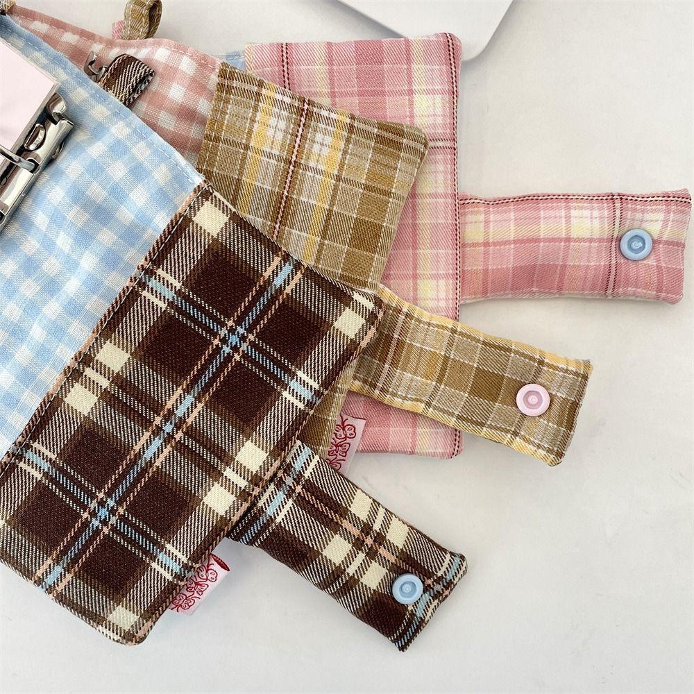 Carnet Journal à Carreaux en Tissu Carnet Détachable Housse de Protection pour Carnet Papeterie