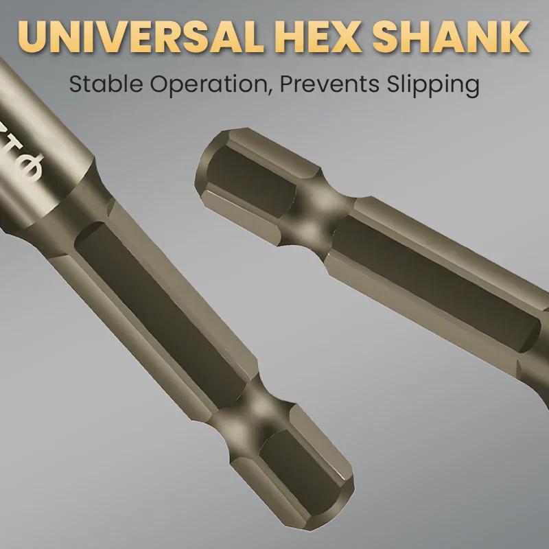 High-Strength 4-Flute Serrated Eccentric Drill Bit Dry Drilling For Ceramic Tile/Glass/Marble Concrete Hex Skewed Head Drill Bit