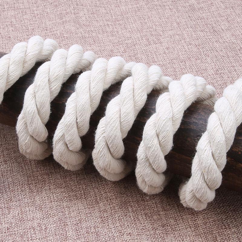Sturdy Handmade Three-Strand Cotton-Hemp Rope for DIY Projects - Thick White Binding or Air Conditioner Water Pipe