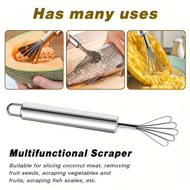 1PC Stainless Steel Kitchen Tool - Versatile Coconut Grater & Fish Scale Remover - Durable, Safe, Essential Gadget for Effortless Cooking