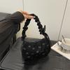 Cotton Bow Knot Shoulder Bag For Women, Chic Crossbody Purse, Minimalist Handheld Tote KTB