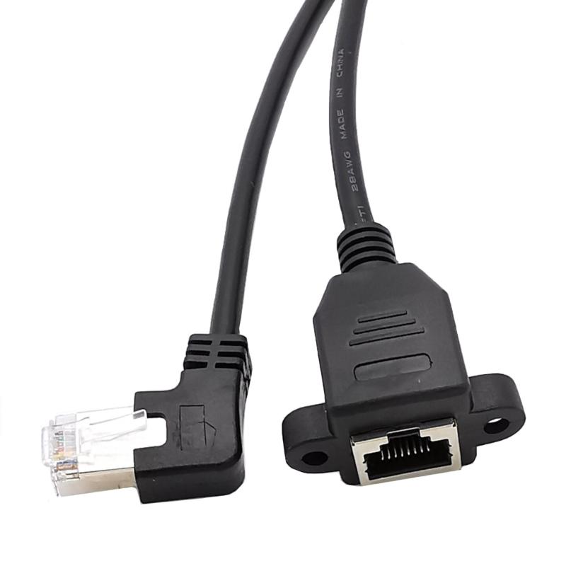 RJ45 Ethernet Extension Cable with Space Saving 90Degree Designing Cord Left/Right/Up/Down Elbowed Line