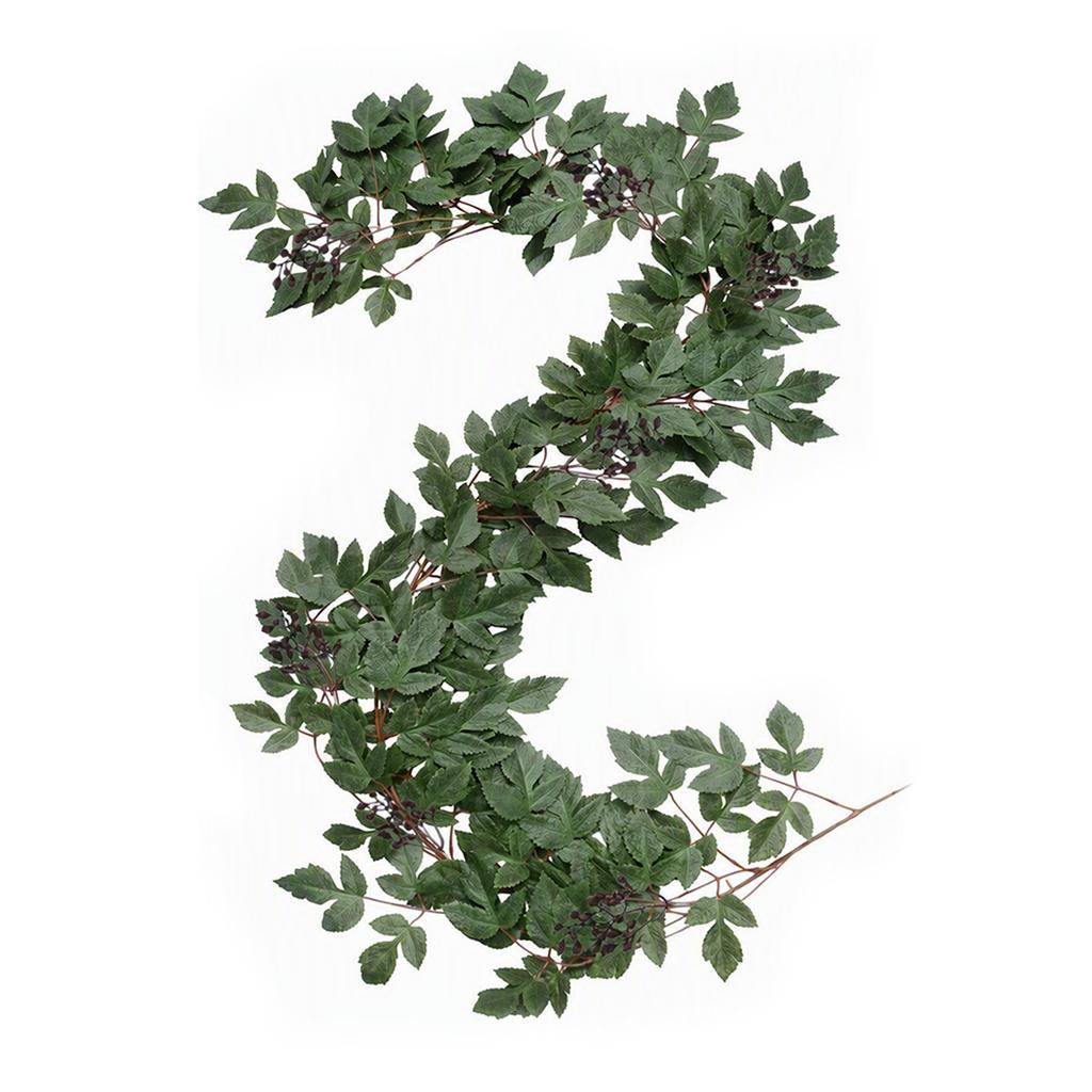 6FT Artificial Fall Leaf Vine Garland Plum Berry Neutral Mantle Fireplace Table Centerpiece Harvest