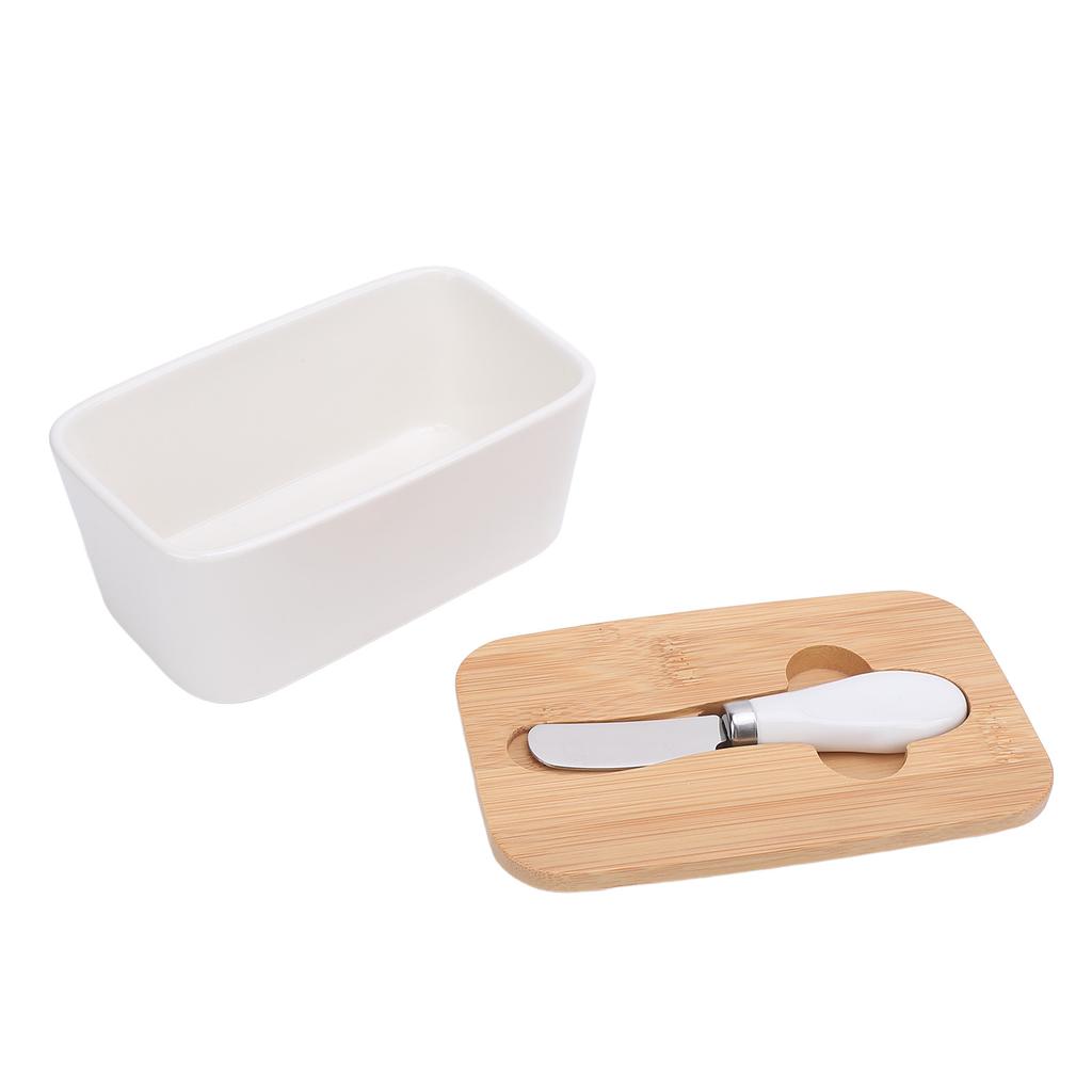 500ml Ceramic Butter Dish with Lid Sealed Freshness Keeping Easy Cleanup Butter Box Container