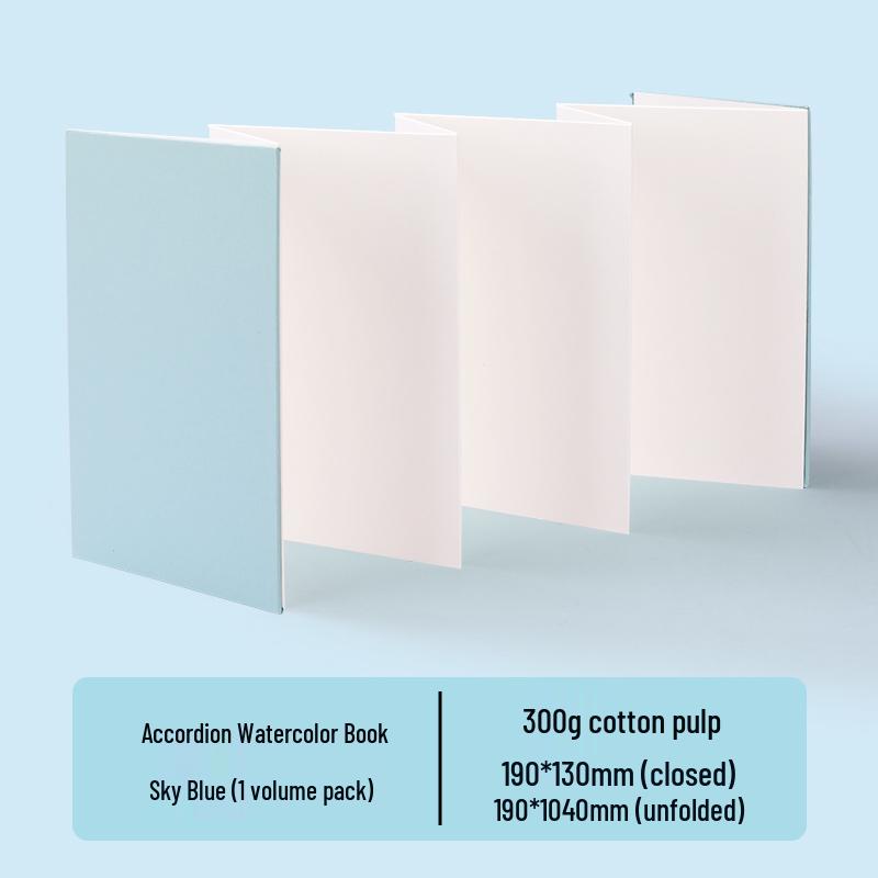 Accordion Watercolor Fabric Journal with Fine Grain Cotton Pulp Paper (30 Blank Postcards)