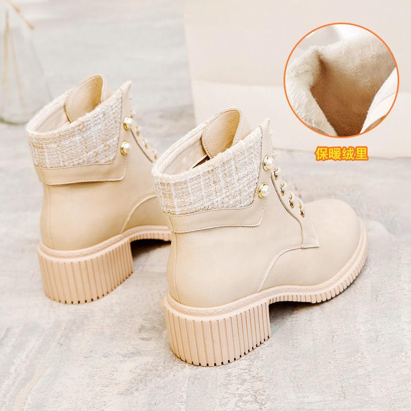 Xiaoxiangfeng short boots women's autumn and winter 2025 new Korean version high-heeled women's boots versatile Martin boots thick and single boots
