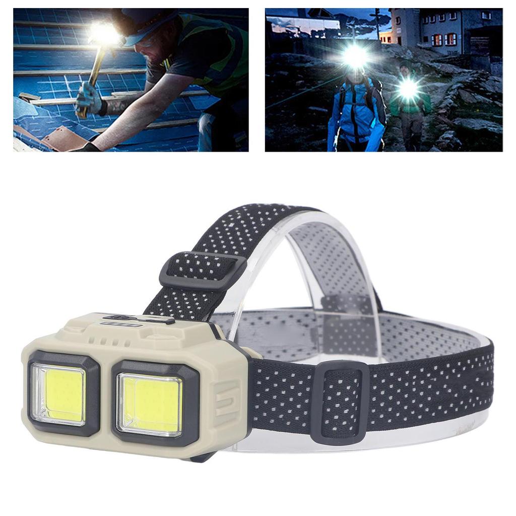 LED COB Headlamp Super Bright USB Rechargeable Lightweight  Mounted Flashlight with Motion Senso