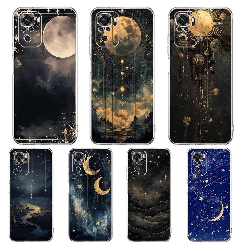 Transparent Phone Case for Redmi 14C 13C 10C 10 9 Note 13 12 11 K50 K40 Plus Pro 4G 5G Soft TPU Fashion Starry Sky Stars Pattern