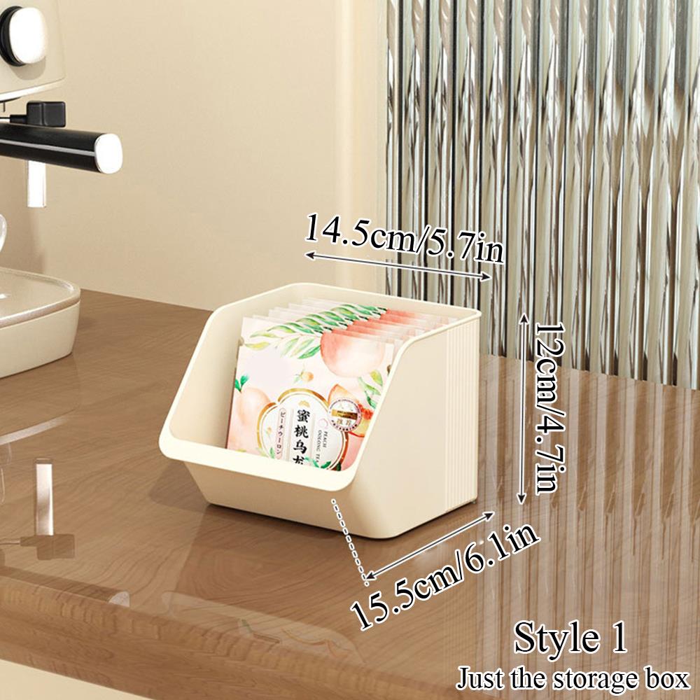 Tea Bag Storage Box Desktop Storage Rack Capsule Coffee Storage Case Transparent Organizer Durable Stackable Storage-shelves