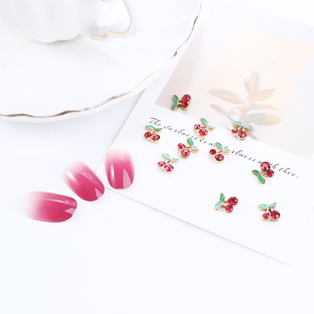 

Fashion Charms Cherry Nails Art Rhinestones DIY Nails Art Decoration 3D Nails Jewelry Manicure Tips красный