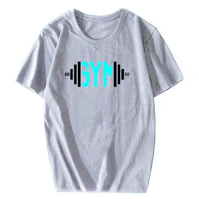 Summer New Unisexs Printed Sports Tshirt Muscle Shirt Outdoor Sports Fitness Top Vintage Cotton Roundneck Casual Clothing