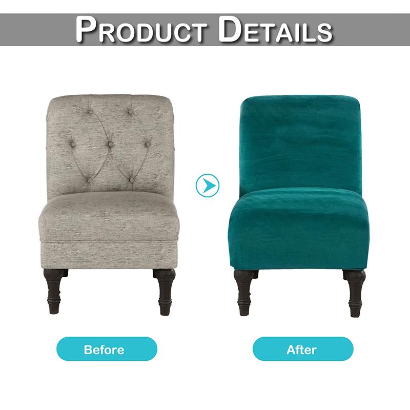 1Pc Solid Color Fashion Armless Accent Chair Cover DIY Polyester Fiber Stretch Slipcovers Protector Velvet Single Sofa covers